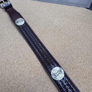 ONYX by Brighton 1998 Belt Brown Leather Golfer Conchos Men's Size 32 11507 image 5