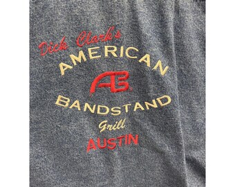 Vintage Dick Clark's American Bandstand Grill Jacket Mens XL Denim Leather Collar 90s