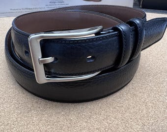 ROUNDTREE & YORKE Men's Wide Black Full Grain Cowhide Dress Belt Size 54/135