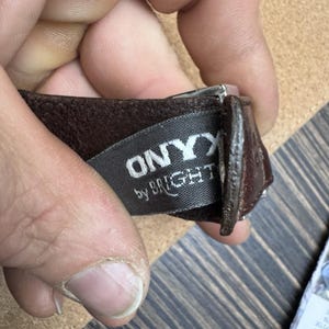 ONYX by Brighton 1998 Belt Brown Leather Golfer Conchos Men's Size 32 11507 image 11