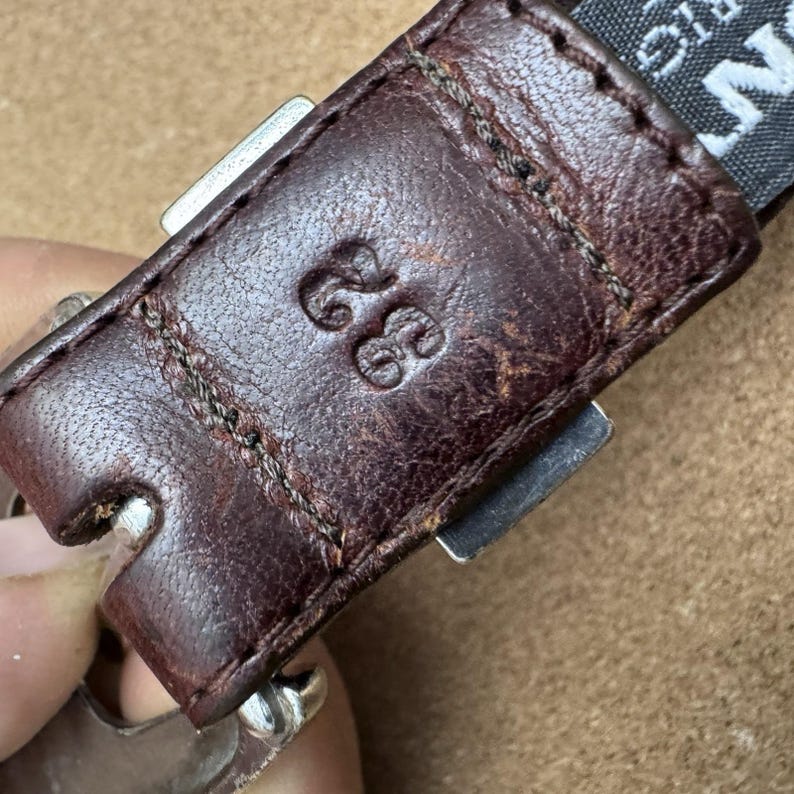 ONYX by Brighton 1998 Belt Brown Leather Golfer Conchos Men's Size 32 11507 image 10