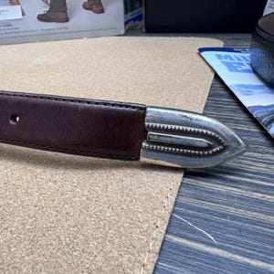 ONYX by Brighton 1998 Belt Brown Leather Golfer Conchos Men's Size 32 11507 image 7