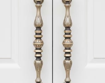 Tirador de puerta de latón macizo de 45 cm – Tirador elegante de estilo antiguo para puertas dobles