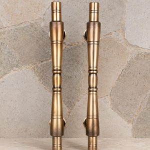 Vintage Solid Brass Door Handle Set – 34cm Elegant Antique Pull