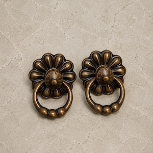 Heurtoir de porte en laiton antique - Anneau vintage pour porte d'entrée