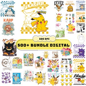Pokem0n Designs Bundle Layered Items | 335+ UNIQUE DESIGN, Layered Vector files, Pikachu Cricut & Silhouette, Download