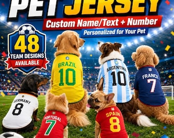 Personalized Dog Mesh Pet Jersey, Custom WC 2026 Pets Soccer Jersey, Dog Cat Football Shirt, og Soccer Shirt With Name Number