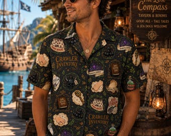 Dungeon Crawler Carl Inventory Hawaiian Shirt, The Desperado Club Tropical Shirt, New Achievement, DCC Fan Shirt