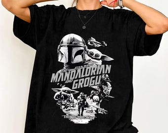 Comfort Colors® StarWars The Mandalorian And Grogu Poster Shirt, Bounty Hunter Shirt, 90s Style