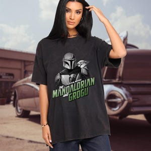 Star War Mandalorian Comfort Colors Shirt, Grogu Helmet Star War Shirt, Star War Fan Gift Shirt, Disneyland Shirt, Disneyland Star War Shirt image 3