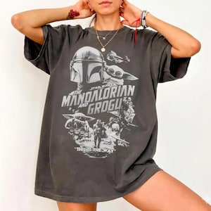 Comfort Colors® StarWars The Mandalorian And Grogu Poster Shirt, Bounty Hunter Shirt, 90s Style image 2