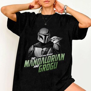 Star War Mandalorian Comfort Colors Shirt, Grogu Helmet Star War Shirt, Star War Fan Gift Shirt, Disneyland Shirt, Disneyland Star War Shirt image 2