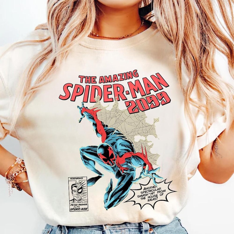Camiseta Comfort Colors Vintage de los 90 de The Amazing Spider-Man 2099, Camiseta retro de cómics de The Amazing Spiderman, Camiseta de cómics de Spiderman para fans imagen 2
