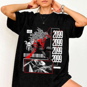 Camiseta Comfort Colors Spider Verse Spiderman 2099, Camiseta Across Spider Verse Spiderman, Camiseta para fans de Spiderman de los cómics, Regalo de Spiderman para él imagen 1