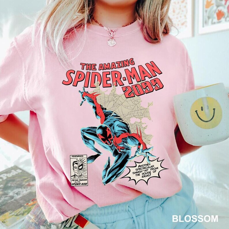 Camiseta Comfort Colors Vintage de los 90 de The Amazing Spider-Man 2099, Camiseta retro de cómics de The Amazing Spiderman, Camiseta de cómics de Spiderman para fans imagen 4
