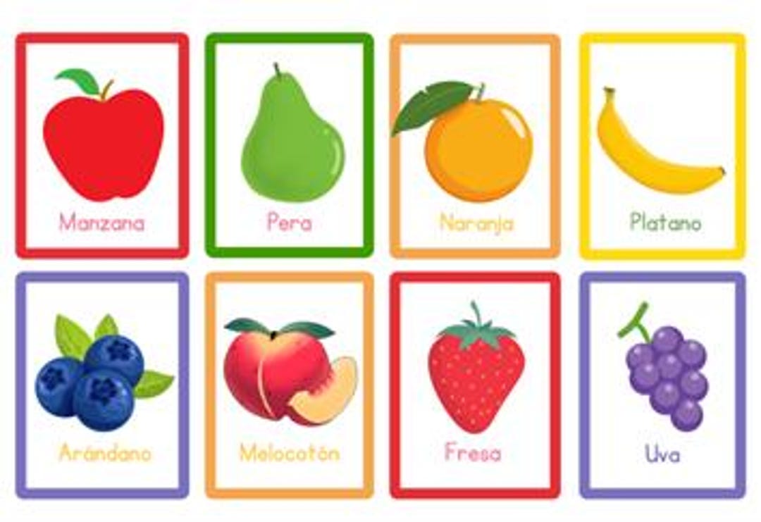 Tarjetas De Frutas Y Verduras Para Imprimir, Flashcards Educativas ...