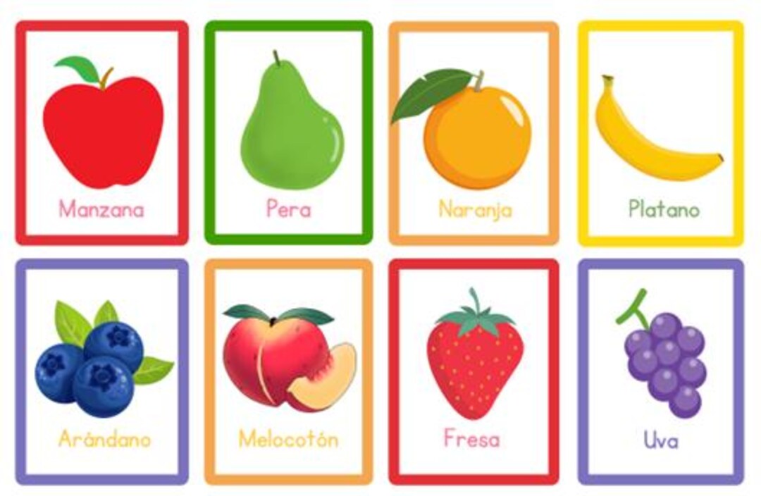 Tarjetas de frutas y verduras para imprimir, Flashcards educativas ...