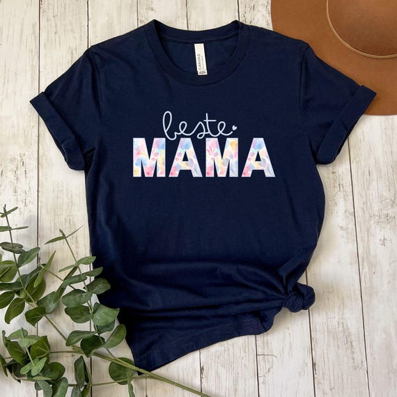 Mama T-shirt, beste Mama Shirt, floraler Schriftzug, pastellfarben, Muttertagsgeschenk, Geschenk für Mamas