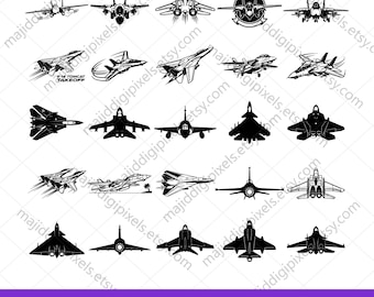 F-14 Tomcat SVG Bundle 25 Designs, Fighter Jet SVG Pack, Military Aircraft Clipart, US Navy Aviation, Cricut Files Png Eps Instant Download