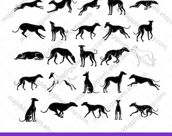 Greyhound Dog SVG, Running Greyhound Svg, Dog Silhouette Svg, Greyhound Clipart, Commercial Use, Cricut Cut Files PNG EPS, Instant Download