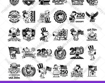 USA 250th SVG Bundle, America 250th Anniversary SVG, Patriotic Dog Svg, 4th of July Svg, Independence Day Svg, Cricut Cut Files Png Eps Dxf