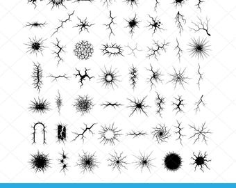 Wall Cracks SVG Bundle, Crack svg, Cracked Wall Clipart, Big Hole Crack svg, Ground Cracks, Broken Surface Cut files, Exploded Wall svg