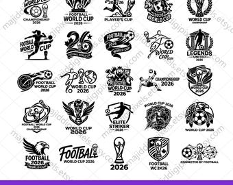 Football Championship 2026 SVG Bundle, Football Player Svg, Soccer SVG Files, Sport Svg, USA Canada Mexico Svg, Cricut Cut Files Png Eps Dxf