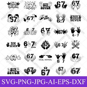 67 SVG Bundle, Six Seven Meme SVG, Number 67 SVG, Hand Sign Svg, Skeleton Hand Svg, Funny Hands Png Clipart, Cricut Cut Files, Png Eps Dxf