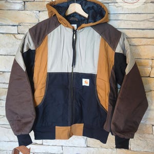 Veste Upcyclée Style Carhartt active Jacket | Veste Patchwork Canvas | Streetwear Unisexe | Pièce Unique | Workwear Vintage