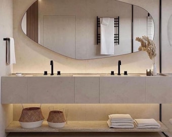 Specchio da parete Biga asimmetrico irregolare per bagno e camera da letto