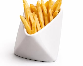 Onregelmatige keramische frietschaal, moderne snackschaal, creatieve serveerschaal