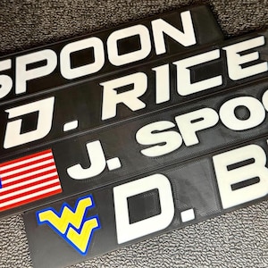 Custom Sim Rig Name Plate | Multi-Color 3D Printed | Race Number, Flag, Team Logo