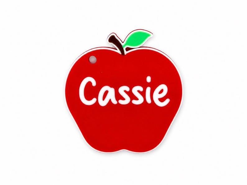 Personalized Name Tag — Apple or Pencil Shape — Teacher Gift - Etsy