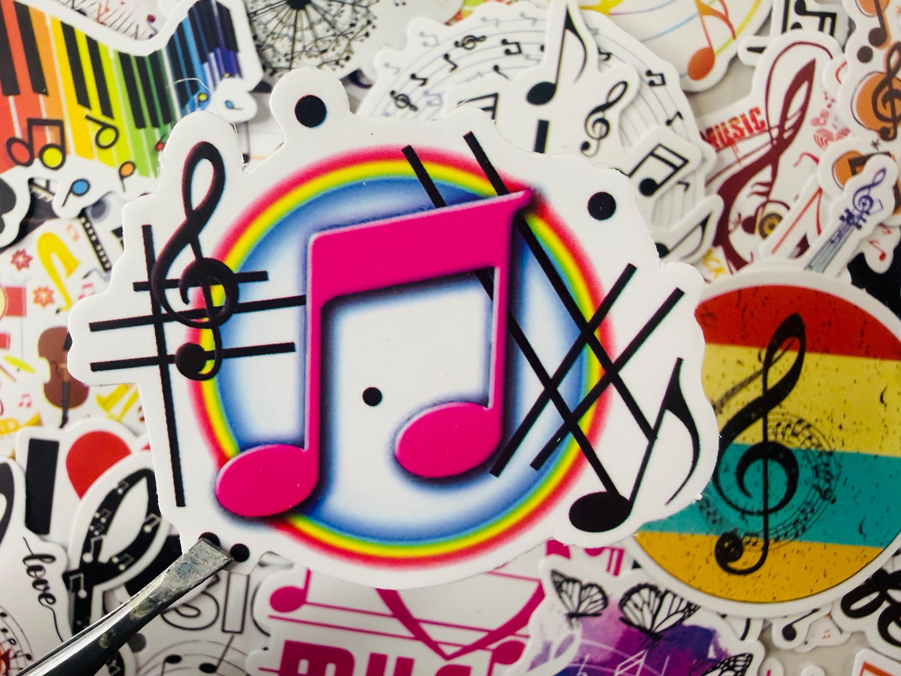 Music Graphics Sticker Music Note Stickers Trendy Graffiti Vinyl Decals for Guitar Laptop ...