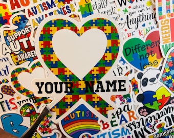 50Pcs Autism Awareness Stickers Colorful Waterproof Vinyl Decals Neurodiversity Laptop Water Bottle Journal