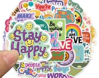 Positive Affirmation Stickers: Motivational, Inspirational Vinyl Decals (Waterproof)