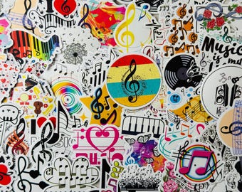 Music Note Stickers Trendy Graffiti Vinyl Decals for Guitar Laptop Luggage Waterproof  Chill Lover Sticker Pack
