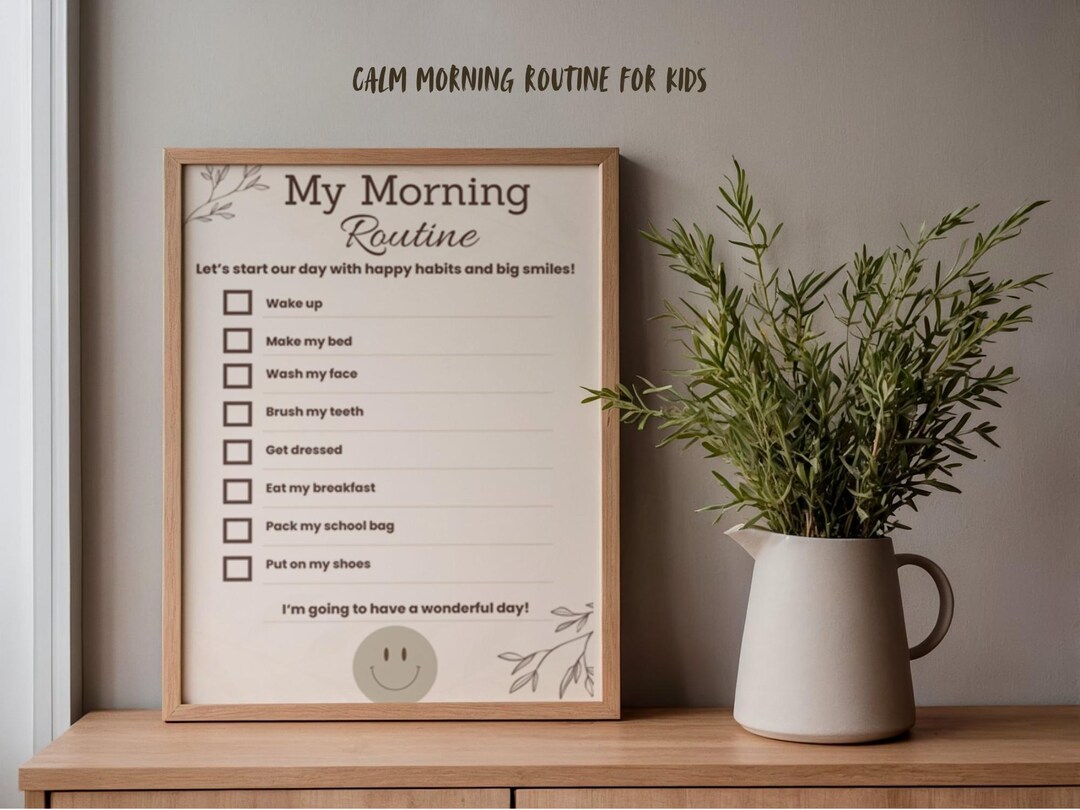 Kids Morning Routine Chart Printable | Daily Checklist for Children ...