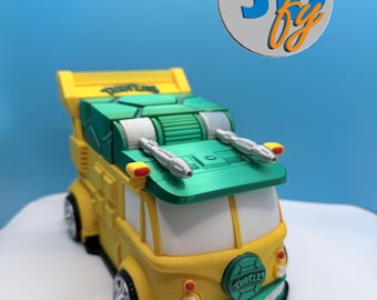 Turtle Shelled Party Wagon Deck Box | MTG Commander 100-Card Storage | Dice Compartment + Rolling Wheels | Van