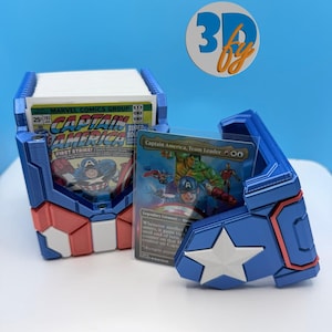Captain America Deck Box | MTG Commander 100 Card Storage | Marvel Shield Card Holder | Magnetic Silk Finish Avengers Gift