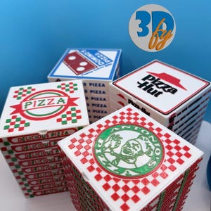 Pizza Stack Deck Box • Turtles love pizza• 100 Double-Sleeved TCG Storage • Generic /Domino’s / Pizza Hut / Antonio’s