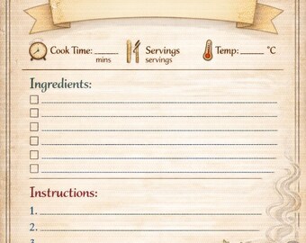 Air Fryer Recipe Template