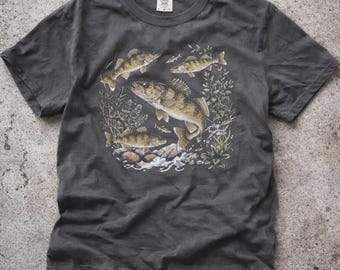 Bass Fishing Shirt, Largemouth Bass Graphic Tee, Fishing Lover Gift, Vintage Fish Illustration Shirt, Angler Shirt, Outdoor Fishing Tee