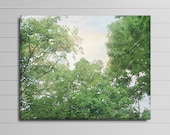 Tree Canvas Wrap, Green Wall Decor, Nature Artwork, Tree Top Photography Canvas, Modern Livingroom Art, Large Canvas Picture