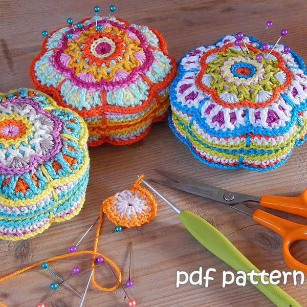 Crochet pattern PINCUSHION  'flower' by ATERGcrochet