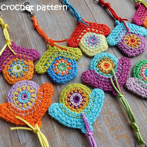 Crochet pattern BIRDHOUSE keyrings 'octagon' and 'round' by ATERGcrochet