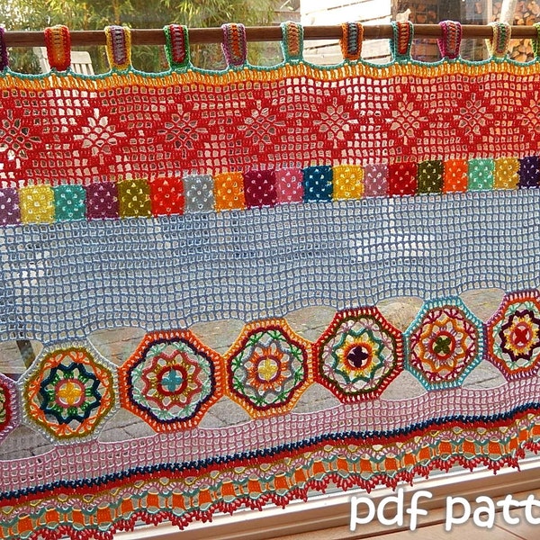 Patron au crochet RIDEAU/VALANCE BOHO par ATERGcrochet