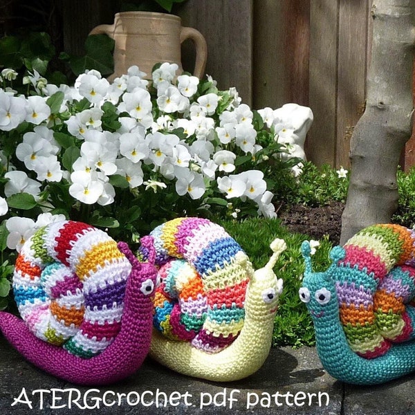 Crochet pattern Rainbow snail by ATERGcrochet
