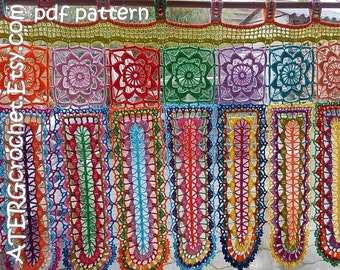 Crochet pattern BOHO CURTAIN 'panels' by ATERGcrochet