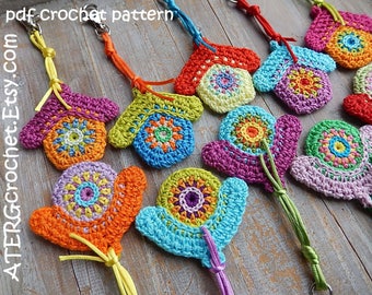 Crochet pattern BIRDHOUSE keyrings 'octagon' and 'round' by ATERGcrochet